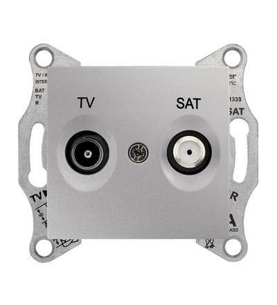 SDN3401260 Zásuvka TV/SAT průběžná 8dB, aluminium, Schneider Electric