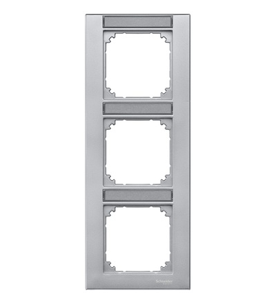 MTN476360 Rámeček M-Plan, trojnásobný s popisovým polem, vertikální, aluminium, Schneider electric