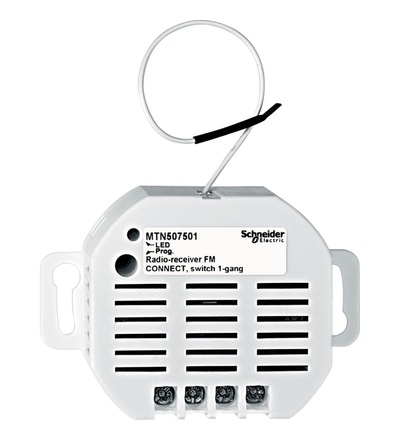 MTN507501 Radiový (RF) přijímač CONNECT, zapuštěný, 1-nás. spínač 10A, Schneider Electric