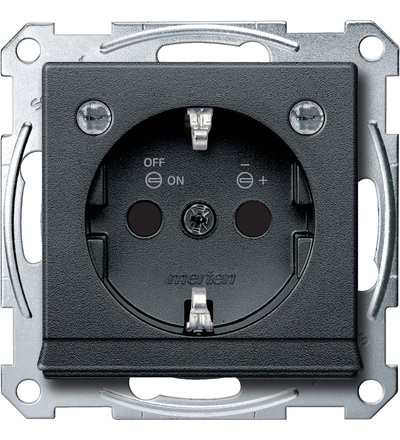 MTN2304-0414 Zásuvka 230V, Schuko, se světelným prostupem a LED modulem, System-M, antracit, Schneider Electric