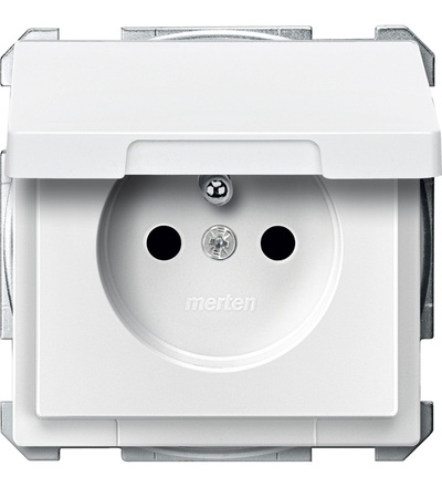 MTN2510-4019 Zásuvka 250V/16A s víčkem, S-Design, polar, Schneider Electric