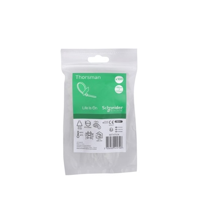 IMT47004 Stahovací páska se štítkem 2.5x100mm, čírá, 100ks, Schneider Electric