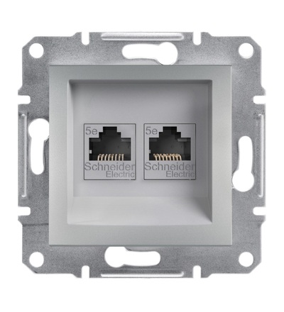 EPH4400161 Zásuvka datová 2xRJ45, kat.5e UTP, alu, Schneider electric