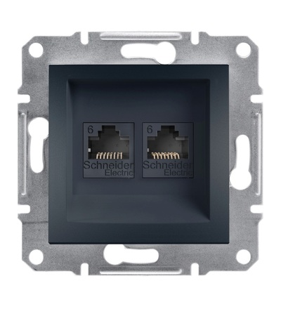 EPH4800171 Zásuvka datová 2xRJ45, kat.6 UTP, antracit, Schneider electric