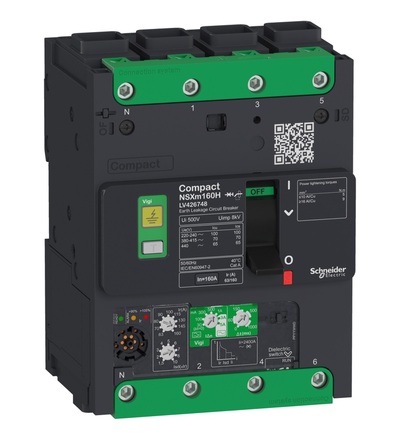 LV426718 jistič NSXm Vigi 4P 160A 25kA EL1, Schneider electric