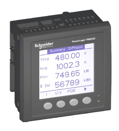 METSEPM5350P Analyzátor PM5350P, THD, Alarmy, Tarify a Harmonické, Schneider Electric
