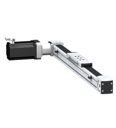PAS43E2500 PAS43BBM2500A1NAXXXR/23G0H10 + GBX80 (5:1) + BMH1002P06A2A Lineární osa s vedením s cirkulujícími kuličkami, pracovní délka 2500 mm, motor vpravo, včetně servomotoru, převodovky a snímačů koncových poloh., Schneider Electric