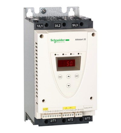 ATS22D17S6U Softstartér 3/5/10/15 hp, 17 A, 208/230/460/575 V, zabudovaný by-pass, Uc = 110 V AC, Schneider Electric