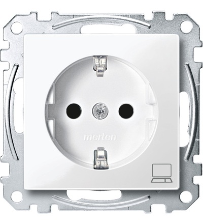 MEG2350-0319 Schuko zásuvka se symbolem počítače, System M, polar, Schneider Electric