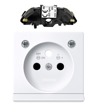 MEG2534-0325 Centrální deska zásuvky s LED modulem pro noční světlo, active, Schneider Electric