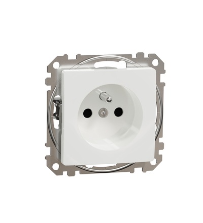 SDD111012 Zásuvka 230V 16A clonky bezšroubová, Bílá, Schneider electric