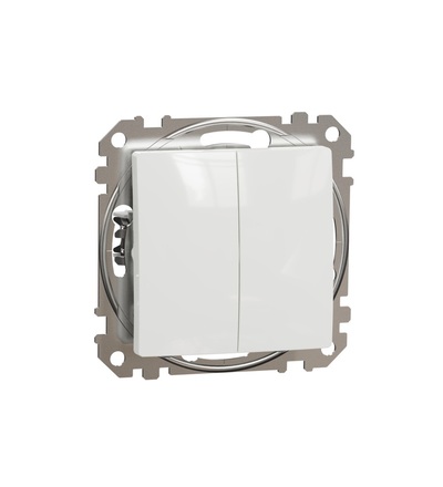 SDD111118 Tlačítko dvojité 1/0+1/0, Bílá, Schneider electric