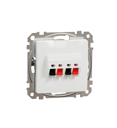 SDD111411 Zásuvka reproduktorová dvojitá, Bílá, Schneider electric