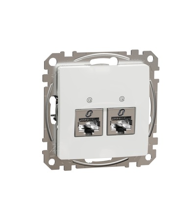 SDD111462S Datová zásuvka 2xRJ45 kat. 6 STP, Bílá, Schneider electric
