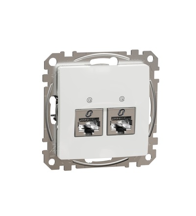 SDD111467S Datová zásuvka 2xRJ45 kat. 6A STP, Bílá, Schneider electric