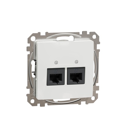 SDD111467 Datová zásuvka 2xRJ45 kat. 6A UTP, Bílá, Schneider electric