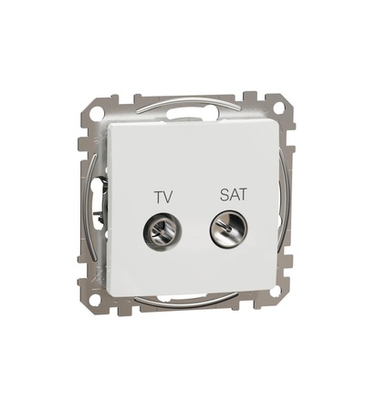 SDD111474S TV SAT zásuvka průběžná 7dB, Bílá, Schneider electric
