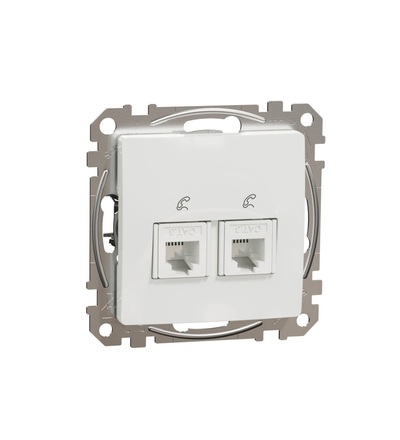 SDD111492 Telefonní zásuvka 2xRJ11, Bílá, Schneider electric
