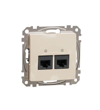 SDD112462 Datová zásuvka 2xRJ45 kat. 6 UTP, Béžová, Schneider electric