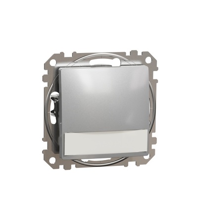 SDD113143L Tlačítko 12V orientační kontrolka a popisové pole, Aluminium, Schneider electric