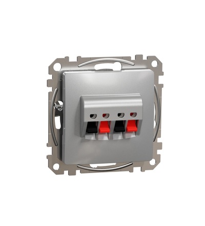 SDD113411 Zásuvka reproduktorová dvojitá, Aluminium, Schneider electric