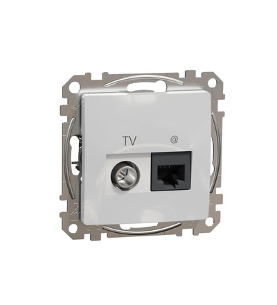 SDD113469T Datová zásuvka RJ45 kat.6 UTP+TV individuální, Aluminium, Schneider electric