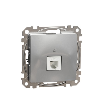 SDD113491 Telefonní zásuvka 1xRJ11, Aluminium, Schneider electric