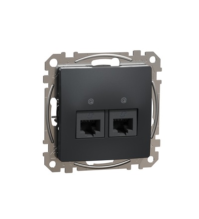 SDD114467 Datová zásuvka 2xRJ45 kat. 6A UTP, Antracit, Schneider electric