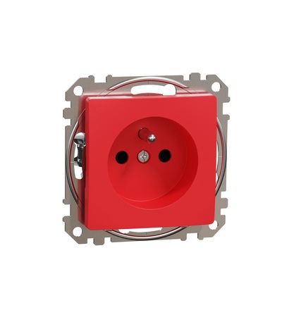 SDD115011 Zásuvka 230V 16A clonky šroubová, Červená, Schneider electric