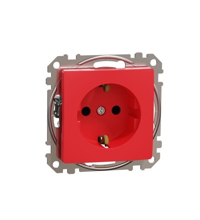 SDD115021 Zásuvka 230V 16A SCHUKO, Červená, Schneider electric