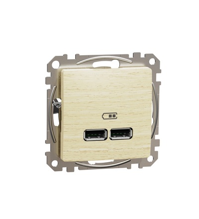 SDD180401 Dvojitá USB A+A nabíječka 2.1A, Bříza, Schneider electric
