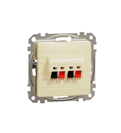 SDD180411 Zásuvka reproduktorová dvojitá, Bříza, Schneider electric