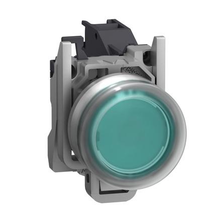 XB4BP381GEX Ovládač stiskací s krytkou pro vložení štítku, Zelený, Schneider Electric