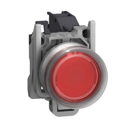 XB4BP482GEX Ovládač stiskací s krytkou pro vložení štítku, Rudý, Schneider Electric