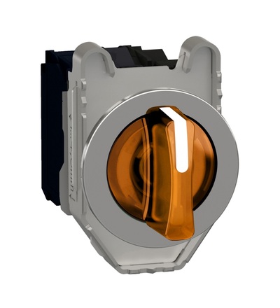 XB4FK135M5 Ovládač otočný prosvětlený, Oranžová, 3 pozice pevné, 230V, 1Z, Schneider Electric