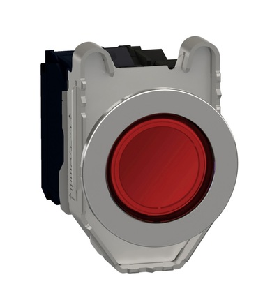XB4FW34M5 Ovládač stiskací prosvětlený, zapuštěná montáž, Rudá, 230V AC, 1Z + 1V, Schneider Electric