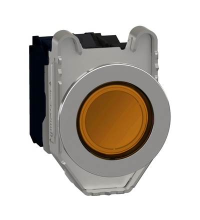 XB4FW35M5 Ovládač stiskací prosvětlený, zapuštěná montáž, Oranžová, 230V AC, 1Z + 1V, Schneider Electric