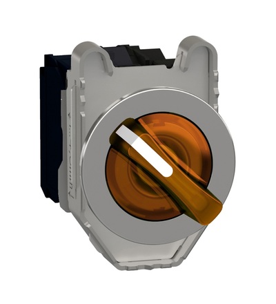 XB4FK125B5 Ovládač otočný prosvětlený, Oranžová, 2 pozice pevné, 24V, 1Z, Schneider Electric