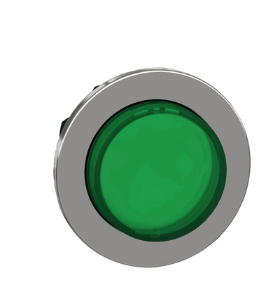 ZB4FW133 Ovládací hlavice stiskací prosvětlená, zapuštěné provedení, Zelená, pro integrovanou LED, Schneider Electric