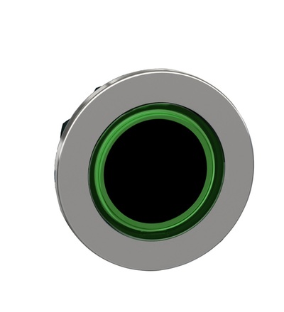 ZB4FW933 Ovládací hlavice stiskací prosvětlená, zapuštěné provedení, Zelená, pro integrovanou LED, Schneider Electric