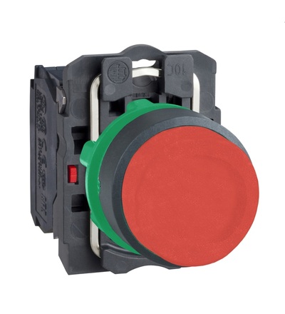 XB5ALCUST01 Ovládač stiskací s přesahem, 1 V - rudý, Schneider Electric