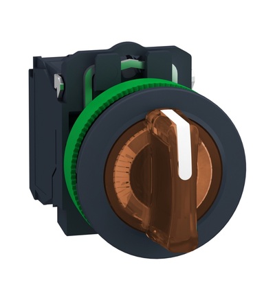 XB5FK135B5 Ovl. Otočný prosvětlený, Oranž, 3 pozice pevné, 24 VAC/DC, Schneider Electric