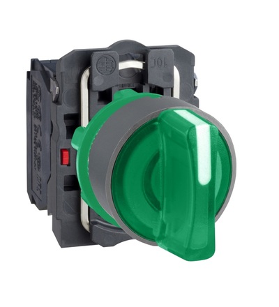 XB5AK133G5C0 ZE Ovládač otočný provětlený 3 pozice pevné 120vAC speciální popis ŠE, Schneider Electric