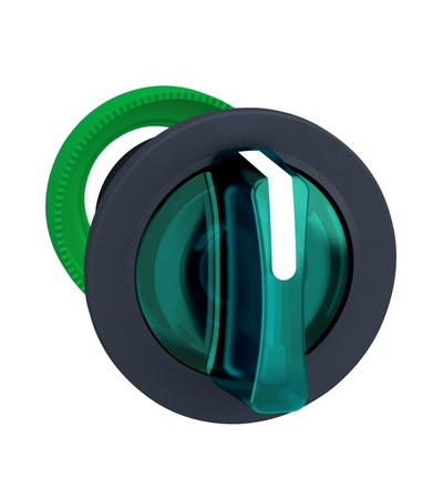 ZB5FK1333 Zapuštěné provedení, Otočný ovládač prosvětlený, Zelený, 3 pozice pevné, Schneider Electric