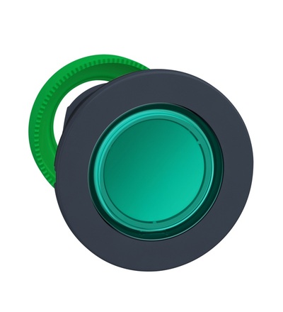 ZB5FW333 Zapuštěné provedení, Ovl. hlavice stiskací prosvětlená pro integrovanou LED, Zelená, Schneider Electric