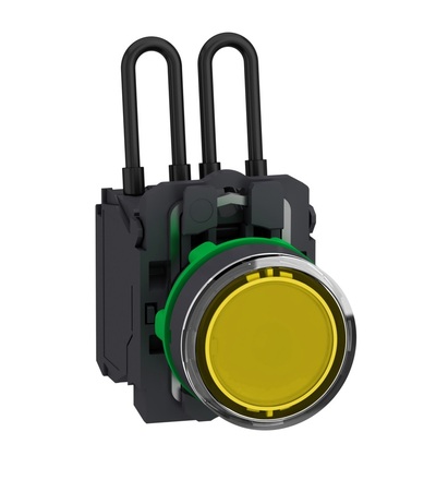 XB5AW28G5 Ovládač stiskací prosvětlený, Test, 110..120 V, Žlutá, Schneider Electric