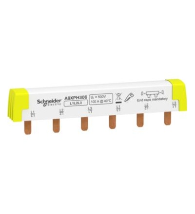 A9XPH306 ACTI 9 propojovací lišta 3P 100A 6 modulů,Schneider Electric