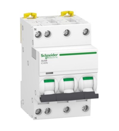 A9P44710 Jistič Acti9 iC40N 3P+N 10A B 6kA, Schneider electric