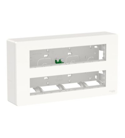 NU121020 Unica System+ - Centrální jednotka 2x10 modulů povrchová, Bílá Antibakteriální,Schneider Electric