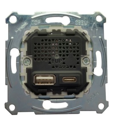 MTN4366-0110 Merten - Mechanismus nabíjecího 2xUSB A+C 2.4A,Schneider Electric